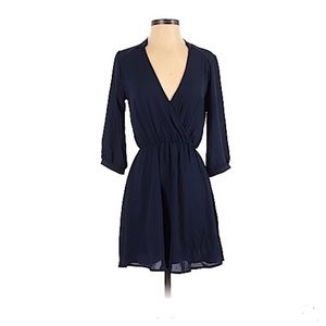 LUSH 3/4 Sleeved Casual Black Mini Dress